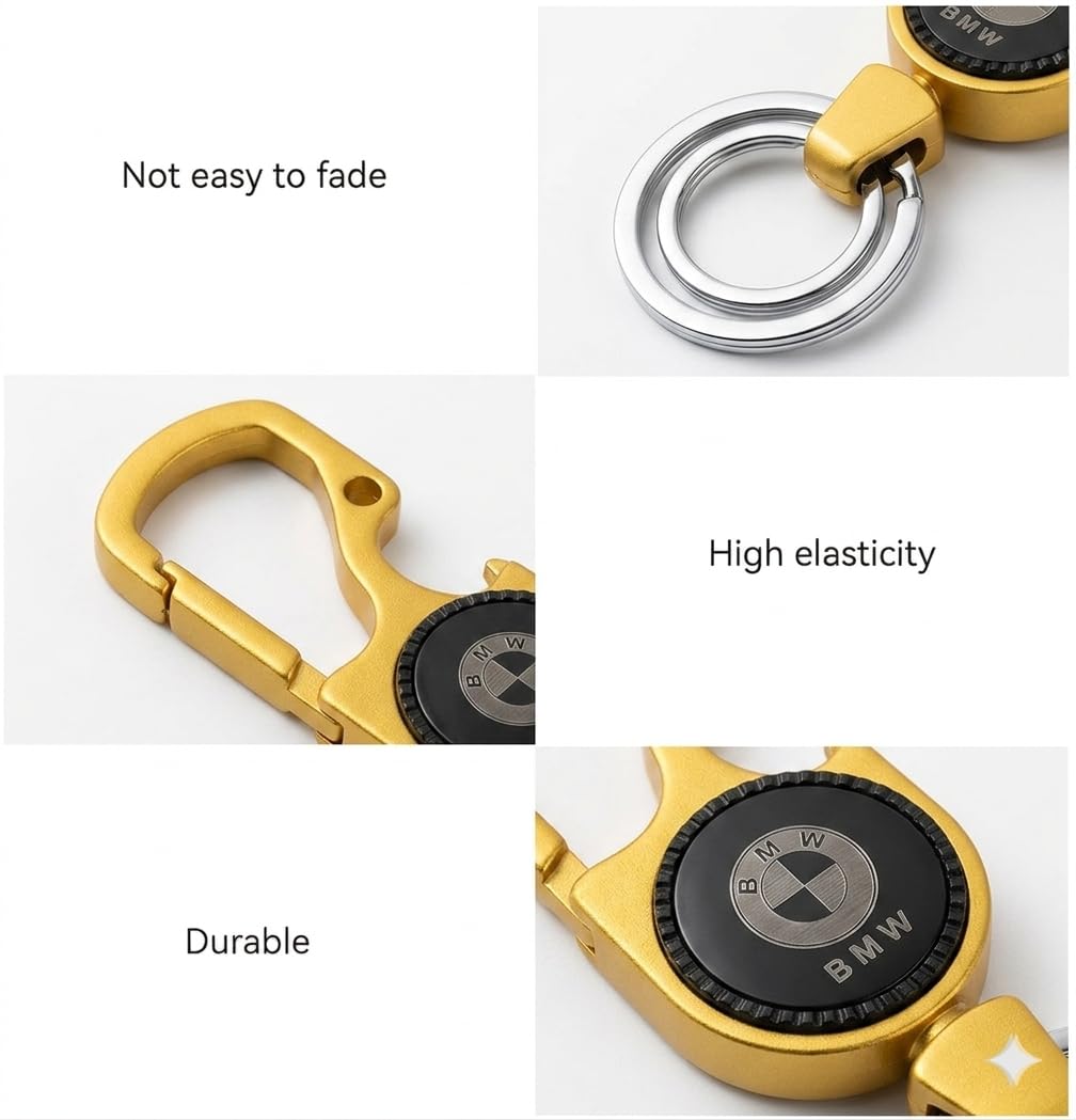 Hook Car Keychain for Men & Women – Metal Key Ring, Durable, Stylish & Versatile Key Holder for Car, Bike, Bags & Gifts – Sleek Modern & Classic Design (BW)