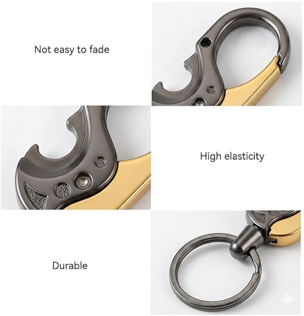 Multifunctional Car Keychain with Opener for Men & Women – Metal Key Ring, Durable, Stylish & Versatile Key Holder for Car, Bike, Bags & Gifts – Sleek Modern & Classic Design.