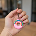 Festilo Rubber Keychain | Stylish Key Ring – [Donut Pink]