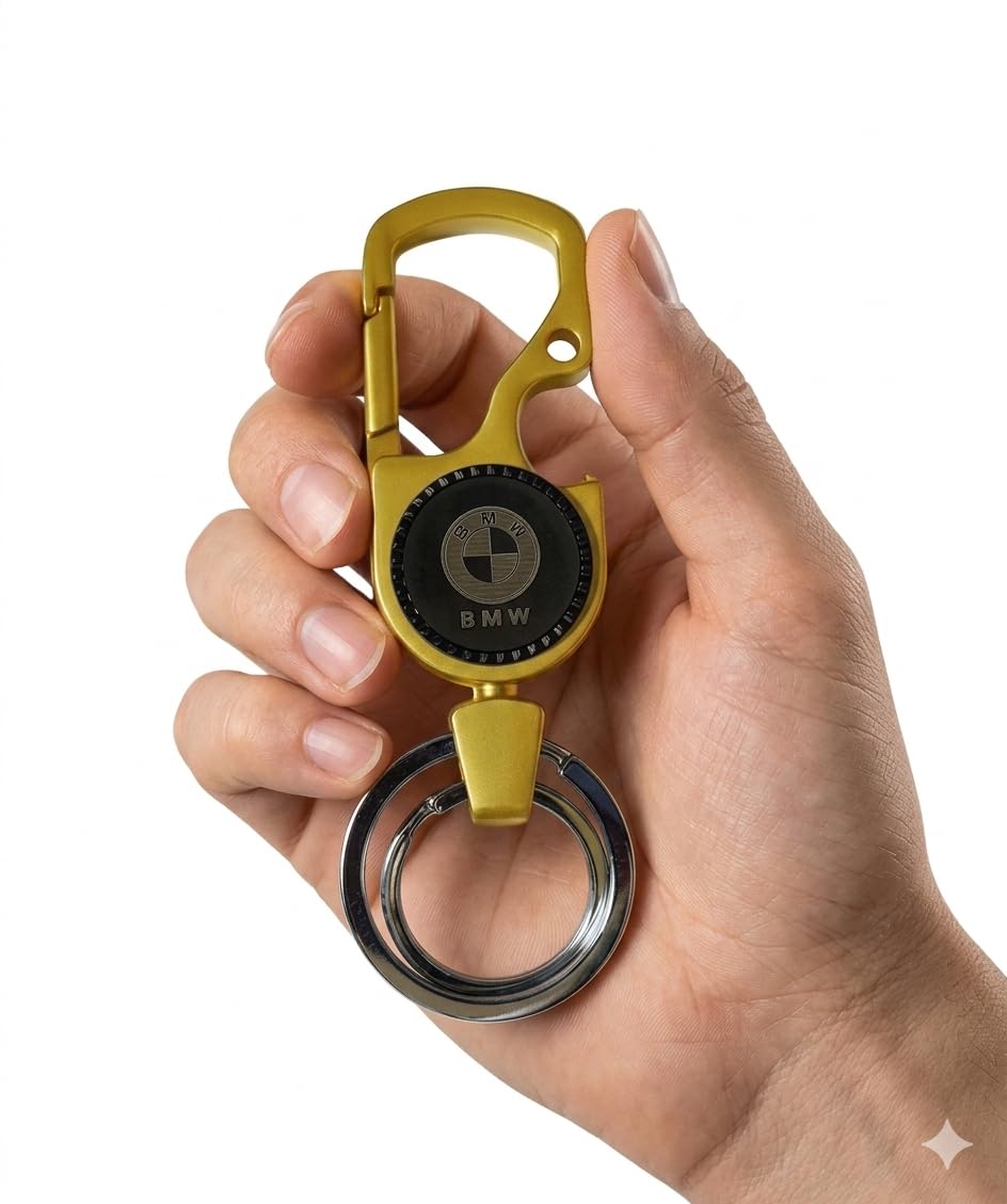 Hook Car Keychain for Men & Women – Metal Key Ring, Durable, Stylish & Versatile Key Holder for Car, Bike, Bags & Gifts – Sleek Modern & Classic Design (BW)