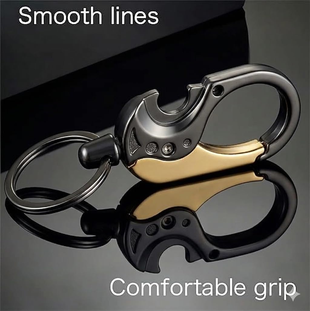 Multifunctional Car Keychain with Opener for Men & Women – Metal Key Ring, Durable, Stylish & Versatile Key Holder for Car, Bike, Bags & Gifts – Sleek Modern & Classic Design.