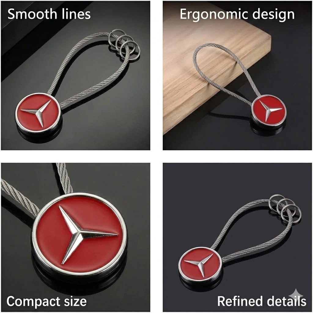 Wired Car Keychain for Men & Women – Metal Key Ring, Durable, Stylish & Versatile Key Holder for Car, Bike, Bags & Gifts – Sleek Modern & Classic Design.
