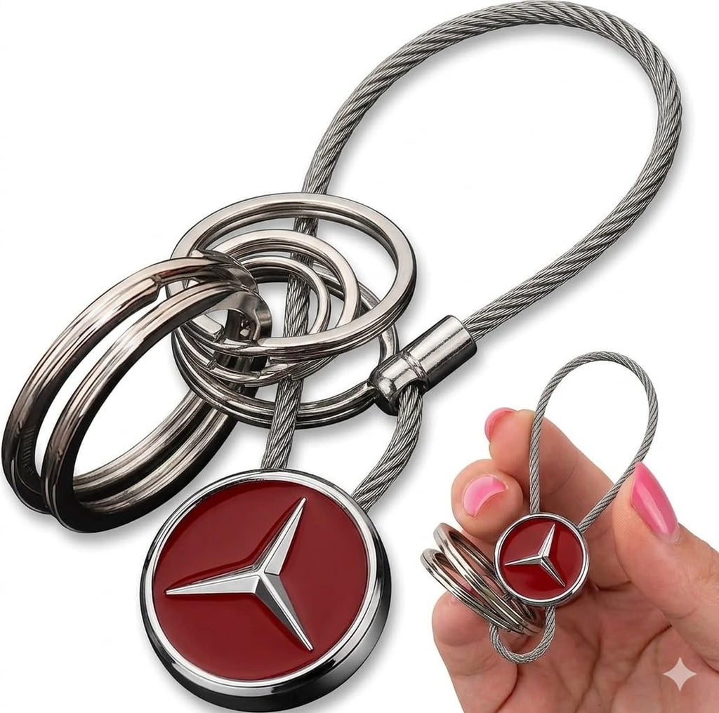Wired Car Keychain for Men & Women – Metal Key Ring, Durable, Stylish & Versatile Key Holder for Car, Bike, Bags & Gifts – Sleek Modern & Classic Design.