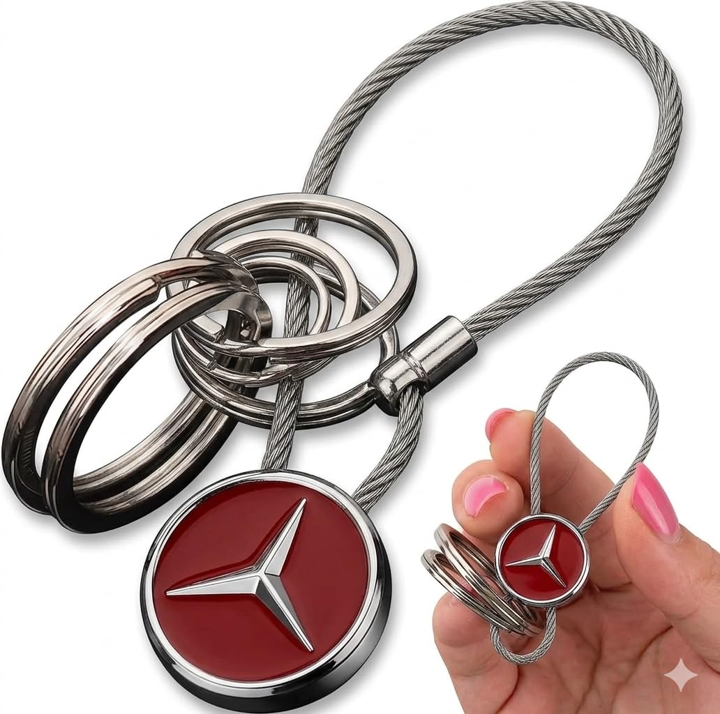 Wired Car Keychain for Men & Women – Metal Key Ring, Durable, Stylish & Versatile Key Holder for Car, Bike, Bags & Gifts – Sleek Modern & Classic Design.