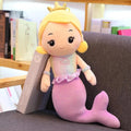 Festilo Princess Mermaid Plush Doll – Soft Stuffed Toy with Crown, Blonde Hair, and Pink Tail – Cute Cuddly Mermaid Princess for Girls, Toddlers & Kids, 30cm, Purple