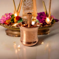 Festilo Copper Panchpatra Set with Snake Head Design Spoon(Udarini) | Pooja Accessory for Home or Office Temple | Pooja Glass and Spoon for Charnamrit | Height : 2.5 Inch | Weight : 60 Grams (Copper)