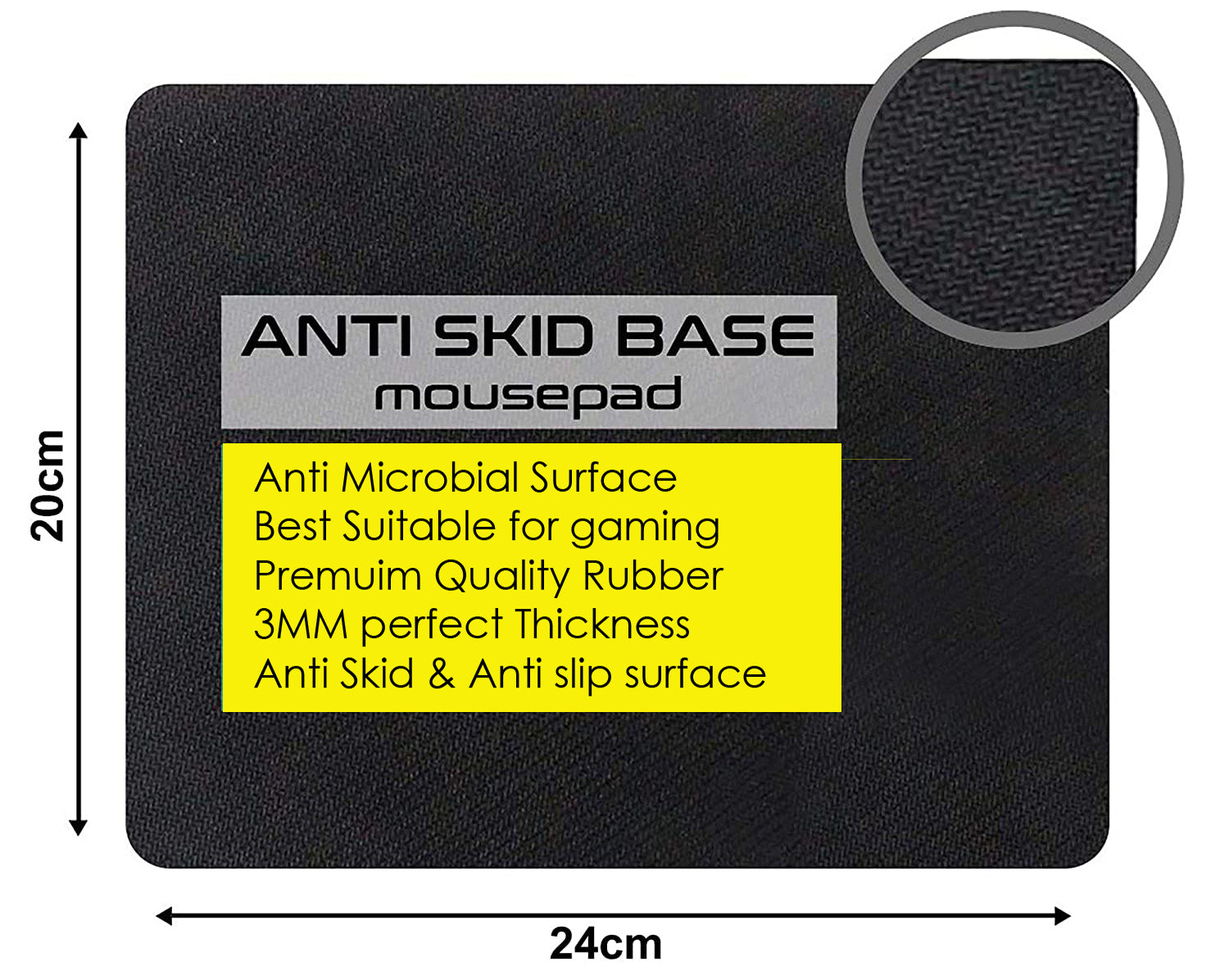 Festilo Trottle Mouse pad with Non-Slip Rubber Base Desk Mat, Smooth Cloth Surface, Smooth Mouse Control, Speed and Precision Operation for Laser and Optical Mouse/Mice, Laptop, PC (Copy) (Copy) (Copy) (Copy) (Copy)