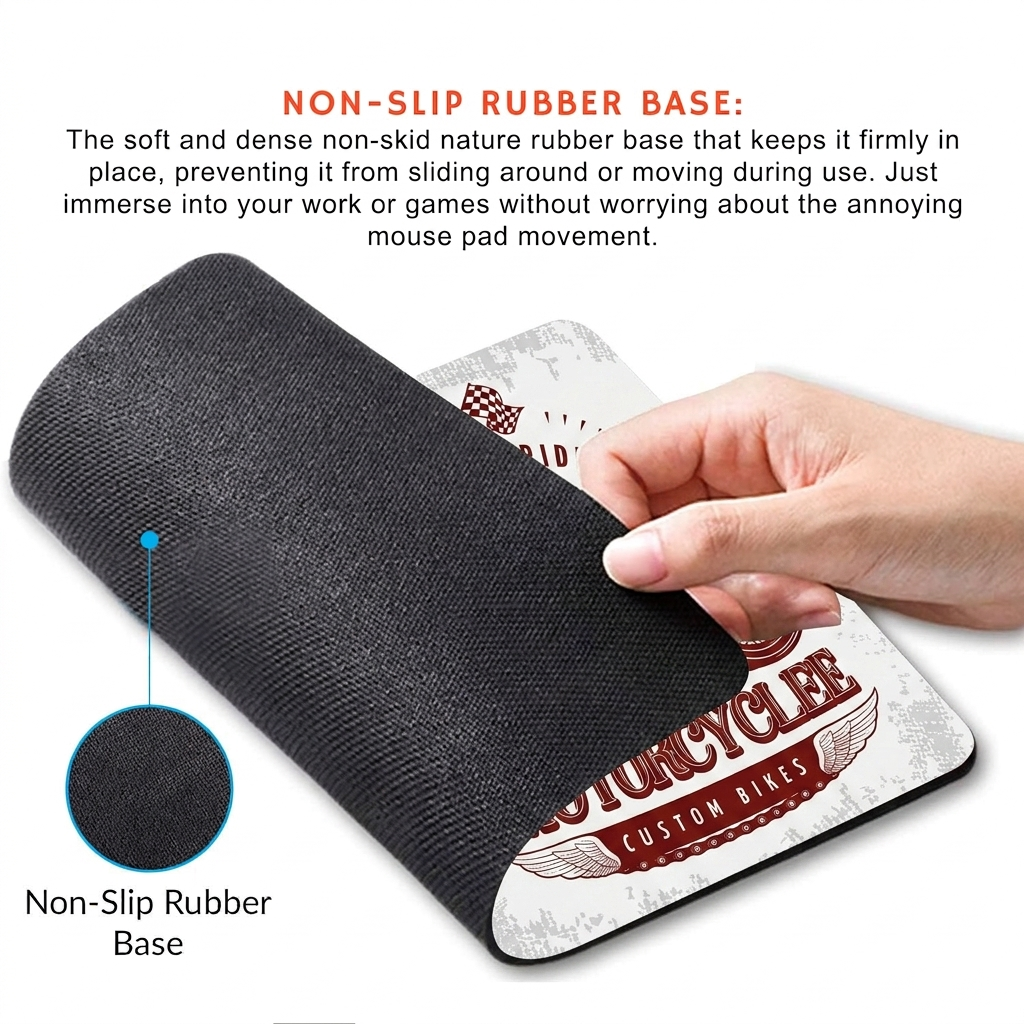 Festilo Born To Ride Mouse pad with Non-Slip Rubber Base Desk Mat, Smooth Cloth Surface, Smooth Mouse Control, Speed and Precision Operation for Laser and Optical Mouse/Mice, Laptop, PC
