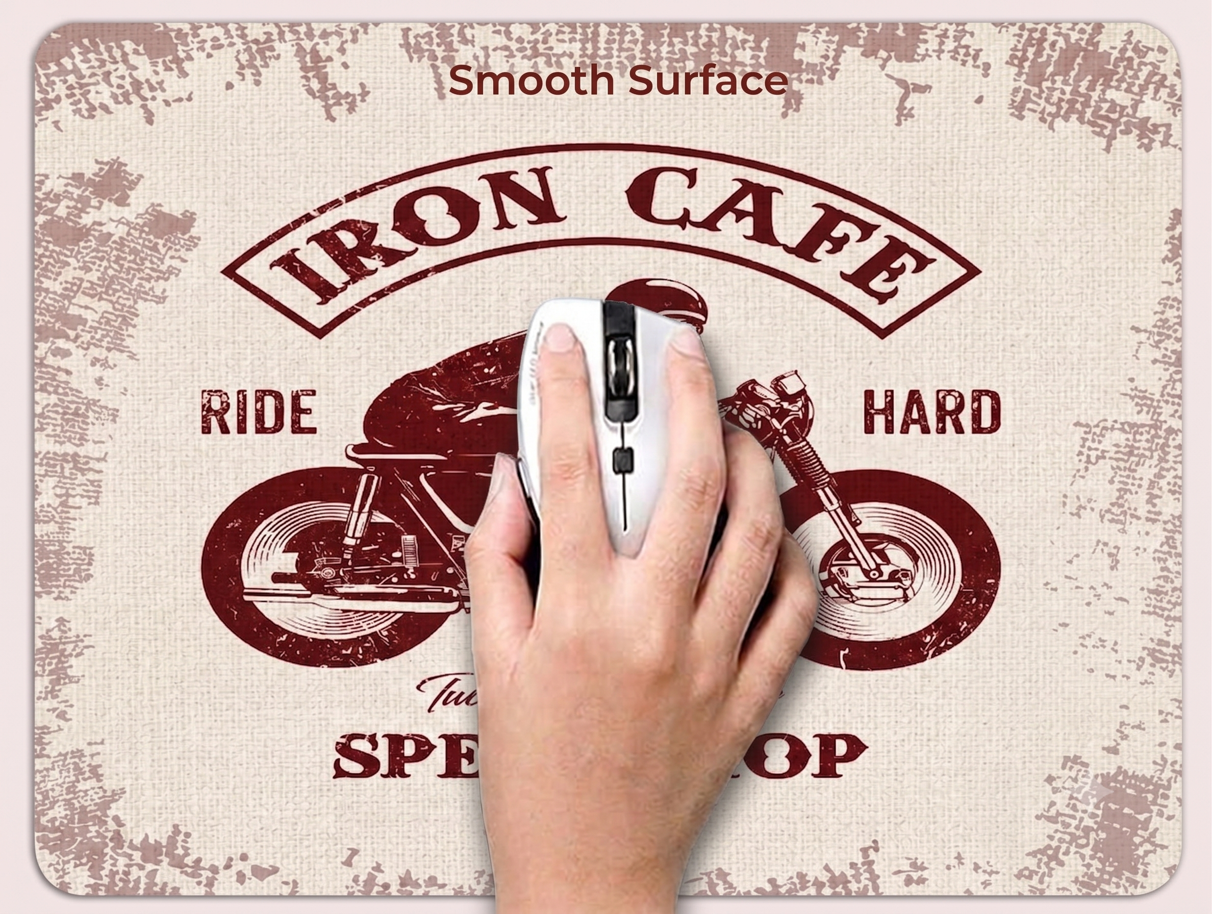 Festilo Iron Cafe Mouse pad with Non-Slip Rubber Base Desk Mat, Smooth Cloth Surface, Smooth Mouse Control, Speed and Precision Operation for Laser and Optical Mouse/Mice, Laptop, PC (Copy) (Copy)