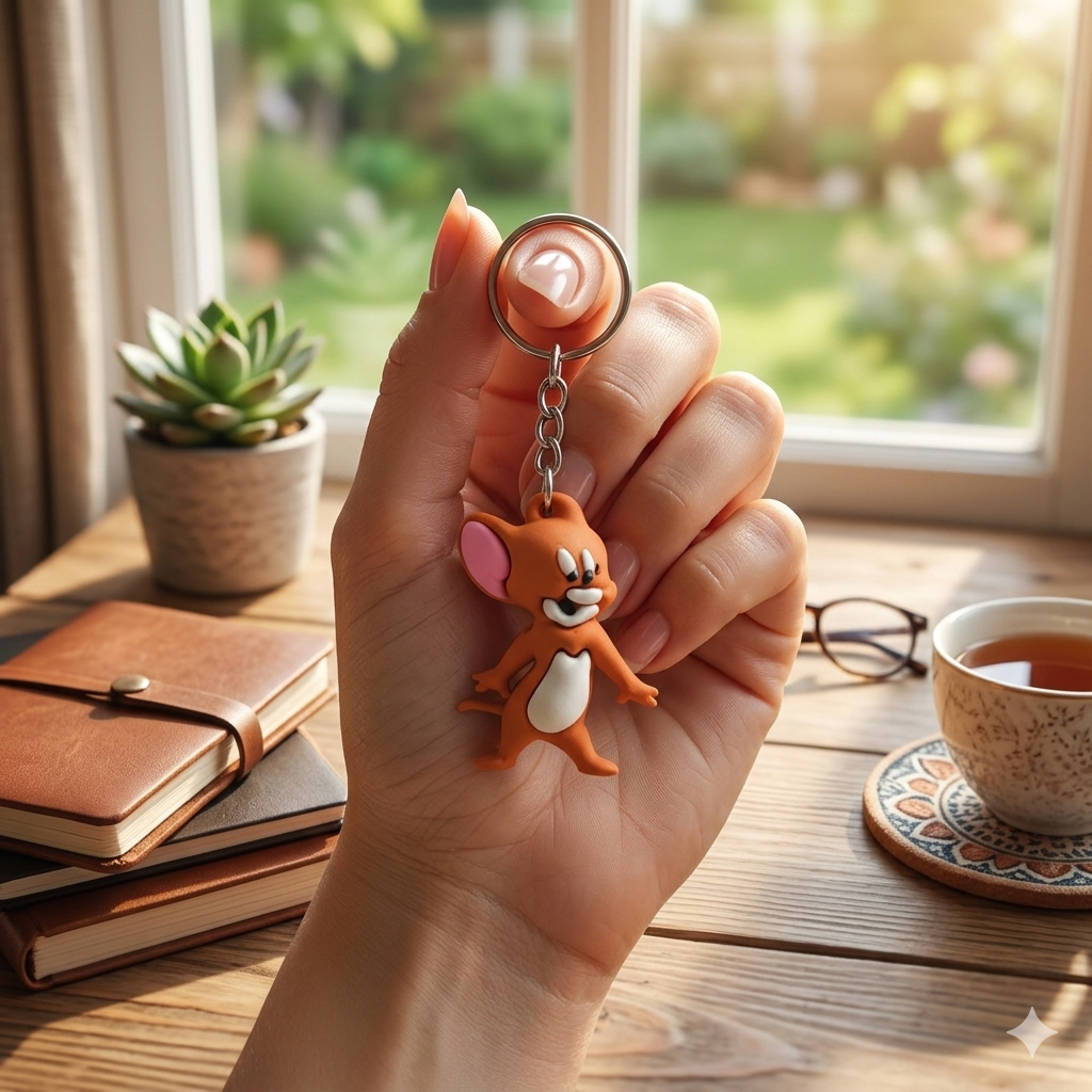 Festilo Rubber Keychain | Stylish Key Ring – [Cute Jerry]