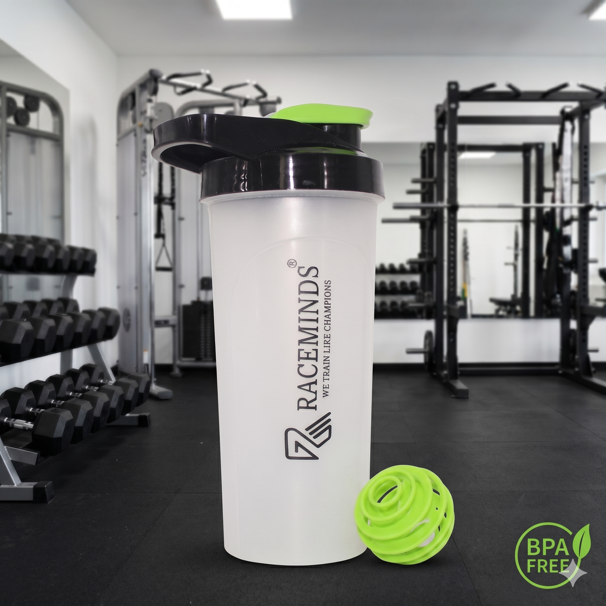 Festilo Gym Bottle 100% LeakproofFor Protein Shake 100% Leakproof Guarantee Protein Shaker Sipper Bottle, Ideal For Protein, Pre Workout And BCAAs Gym Bottle for Men & Women (White)