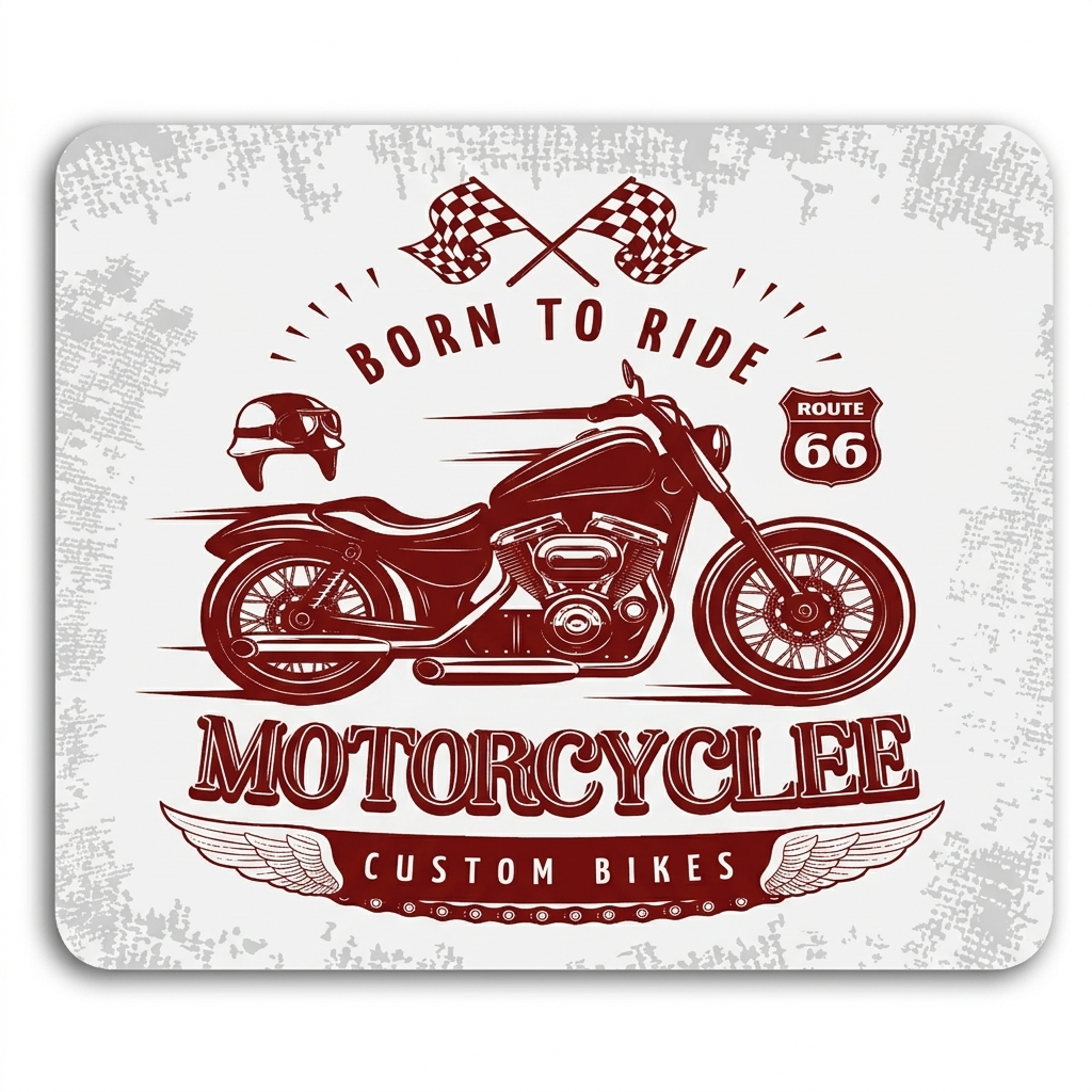 Festilo Born To Ride Mouse pad with Non-Slip Rubber Base Desk Mat, Smooth Cloth Surface, Smooth Mouse Control, Speed and Precision Operation for Laser and Optical Mouse/Mice, Laptop, PC