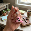 Festilo Rubber Keychain | Stylish Key Ring – [Pink Shoe]