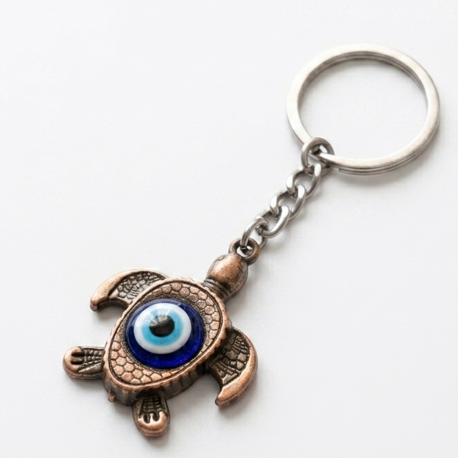 Tortoise Crystal Products Evil Eye Keychain Lucky Charm | Nazar Battu Keychain Handbag & Gifts | Positive Energy & Evil Protection