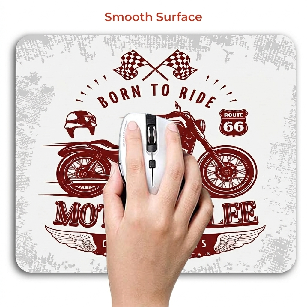 Festilo Born To Ride Mouse pad with Non-Slip Rubber Base Desk Mat, Smooth Cloth Surface, Smooth Mouse Control, Speed and Precision Operation for Laser and Optical Mouse/Mice, Laptop, PC