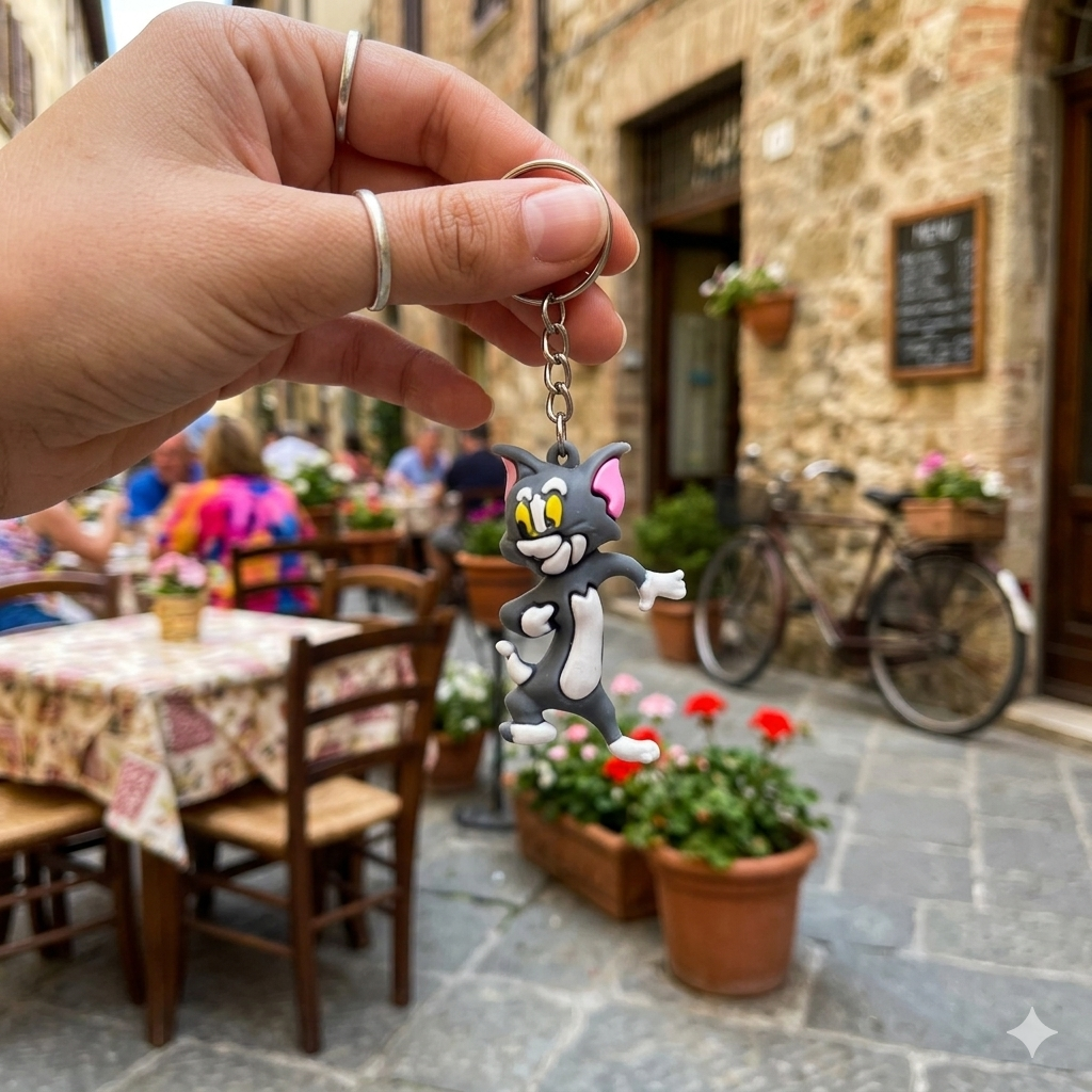 Festilo Rubber Keychain | Stylish Key Ring – [Happy Tom]