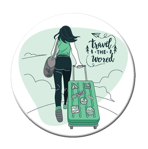 Festilo Travel The world Pin Badges 58mm Size | Round Button Badges | Inspirational Quotes  Perfect for Backpacks