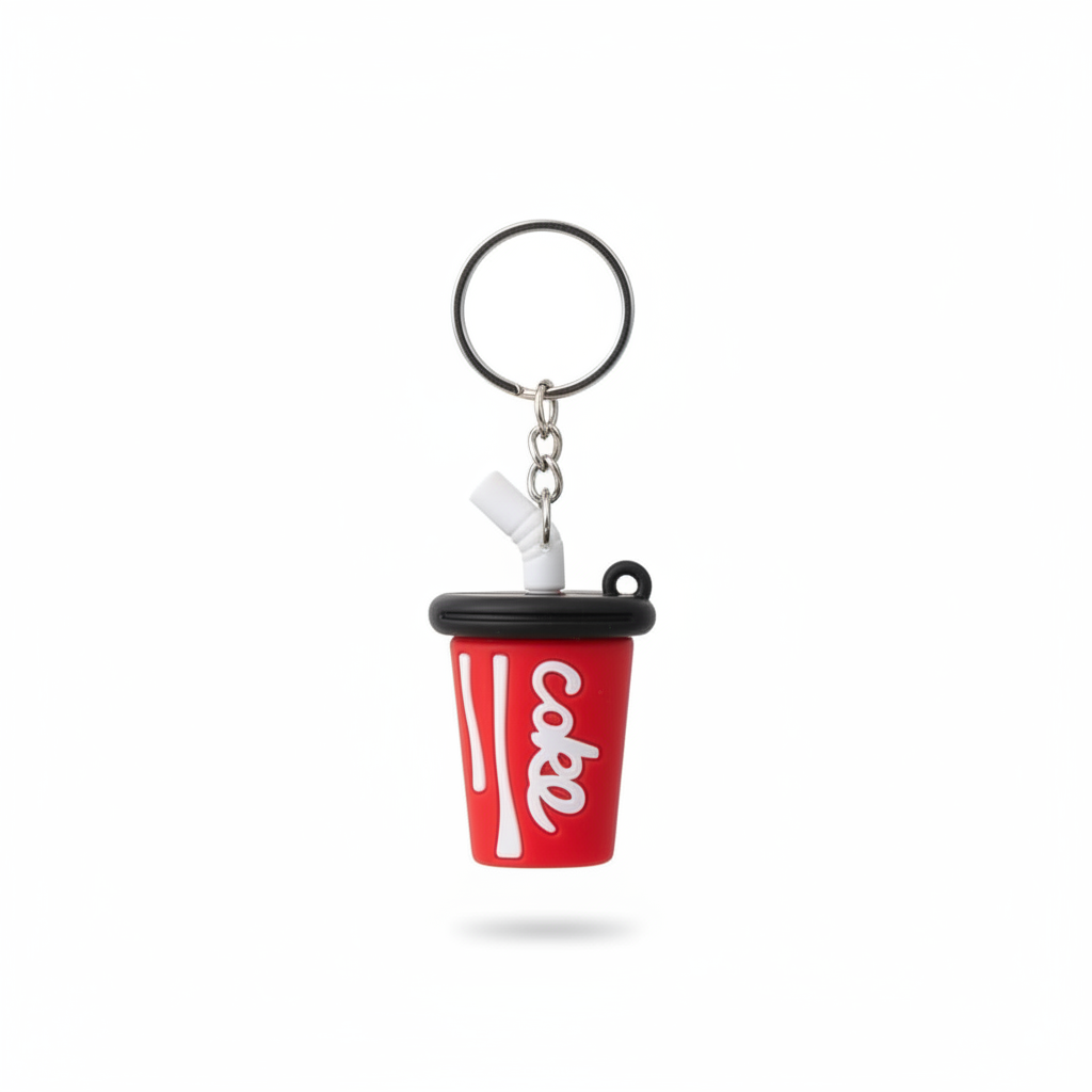 Festilo Rubber Keychain Coke on white background